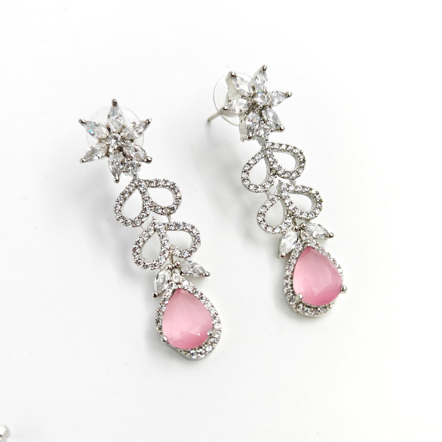Myra Pink Drop Necklace Set