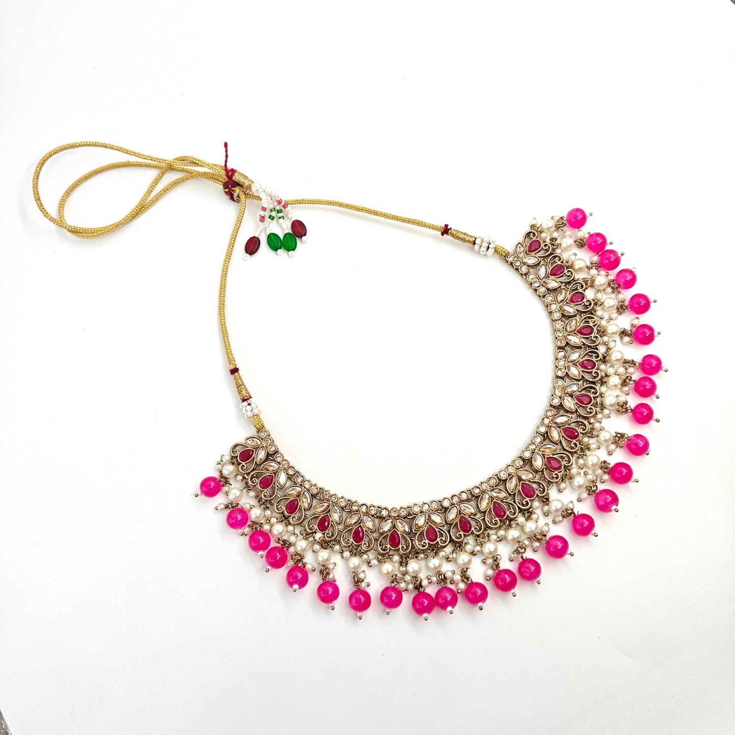 Rani pink Festive Necklace Set