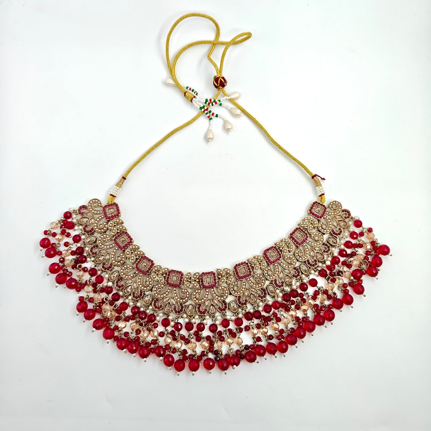Myra Maroon Necklace Set