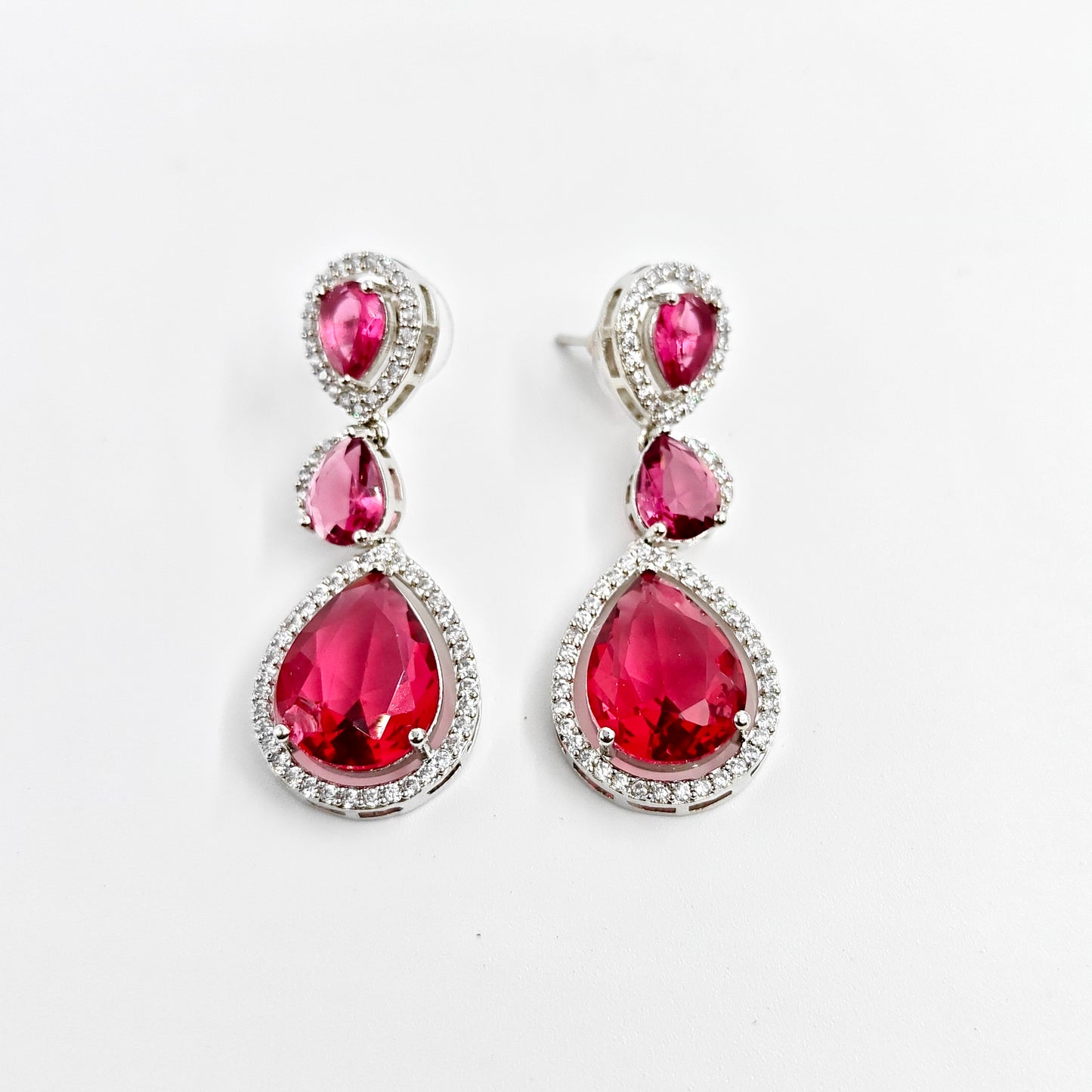 Ruby Drop Necklace Set