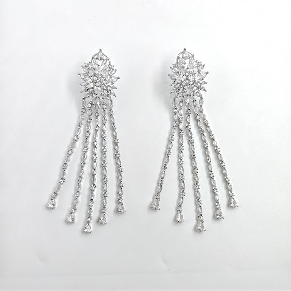 American Diamond Tassel Drop Earrings