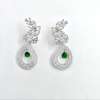 Emerald Green American Diamond Earrings