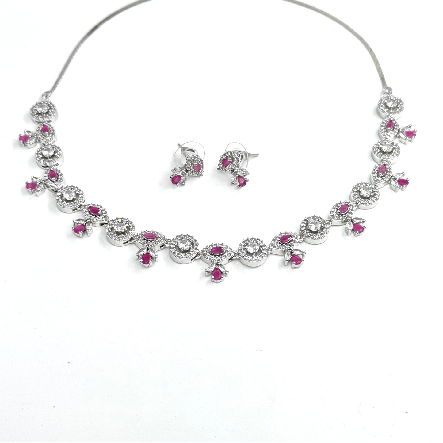 Floral Crystal Necklace Set