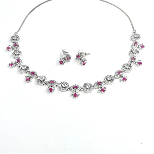 Floral Crystal Necklace Set